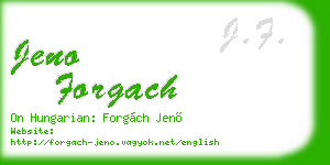 jeno forgach business card